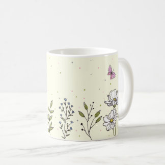 Bladeren & pastels | Schattigee Floral Coffee Mok