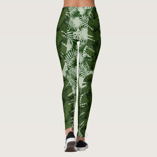 bladeren patroon bananblad design leggings (Achterkant)