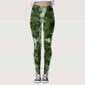 bladeren patroon bananblad design leggings (Voorkant)
