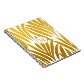 Bladeren Patroon Monogram Elegant Faux Gold Leaf Notitieboek (Rechterzijde)