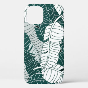  bladeren patroonachtergrond iPhone 12 hoesje