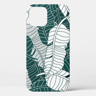 bladeren patroonachtergrond iPhone 12 hoesje