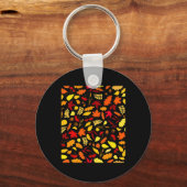 Bladeren Pattern Herfst Design Acorns tarwe Sleutelhanger (Voorkant)