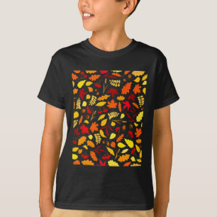 Bladeren Pattern Herfst Design Acorns tarwe T-shirt
