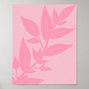 Bladeren Roze Botanisch Poster
