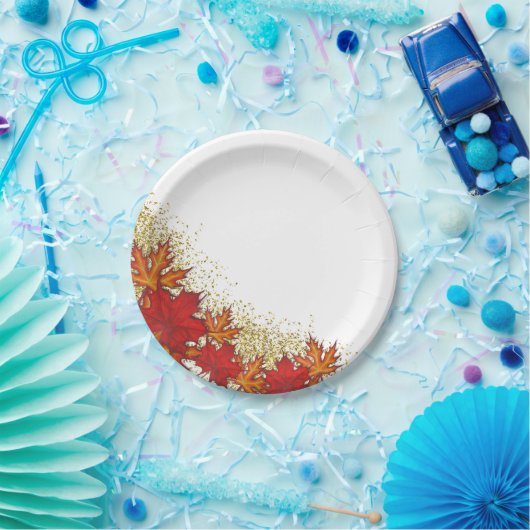 Bladeren | Thanksgiving in de binnenpartij Papieren Bordje (Feest)