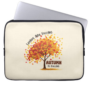 Bladeren vallen, de herfst roept – gezellige Herfs Laptop Sleeve