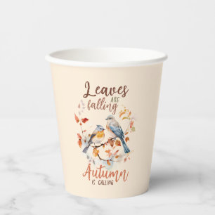 Bladeren vallen - grillige Herfst Birds & Foliage Papieren Bekers