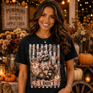 Bladeren vallen ik val niet Wasbeer T-shirt