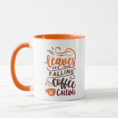 Bladeren vallen, koffie roept, Cute Fall Mok (Links)