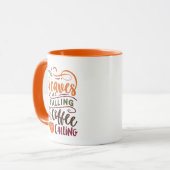 Bladeren vallen, koffie roept, Cute Fall Mok (Voorkant links)