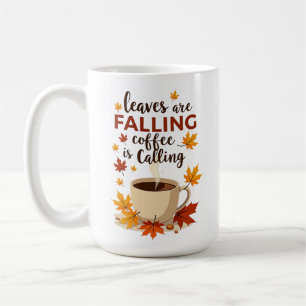 Bladeren vallen, koffie roept herfst koffiemok