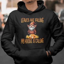 Bladeren vallen, mijn hoodie roept Gnome