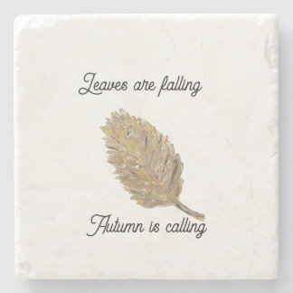 Bladeren vallen op wit Onderzetter