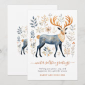 bladeren van de winterzonnewende feestdagenkaart (Voorkant / Achterkant)