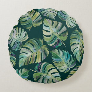 Bladeren van exotische tropische plant monstera. N Rond Kussen