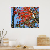 Bladeren van hout in de herfst poster (Keuken)