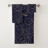 Bladeren van Navy- en gouddruiven Bad Handdoek (Insitu)
