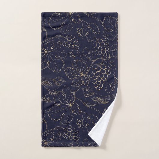 Bladeren van Navy- en gouddruiven Bad Handdoek (Handdoek)
