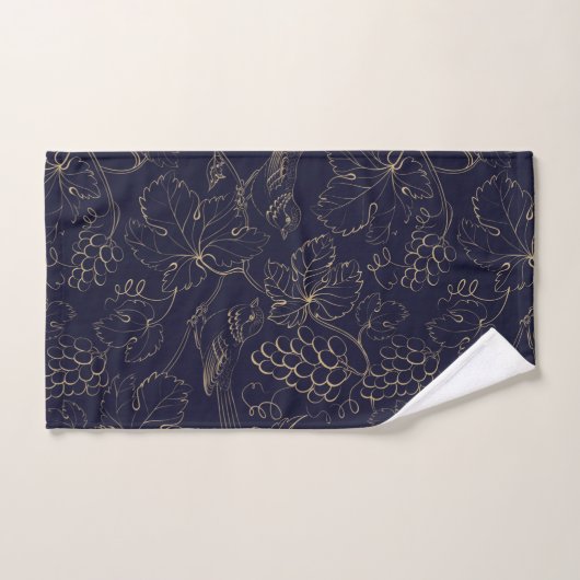 Bladeren van Navy- en gouddruiven Bad Handdoek (Handdoek)