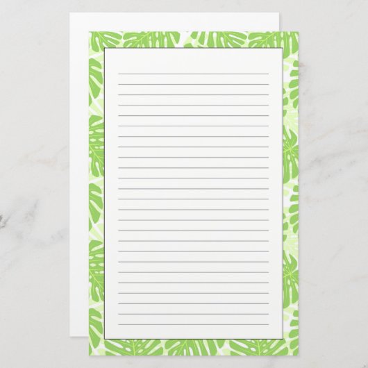 Bladeren van tropisch Plant - Monstera Pattern Briefpapier (Voorkant / Achterkant)