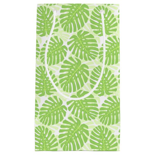 Bladeren van tropisch Plant - Monstera Pattern Klein Cadeauzakje (Voorkant)