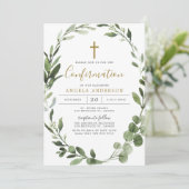 Bladergroen Bevestiging Uitnodiging (Staand voorkant)