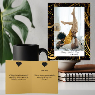 Bladerige wervelingen Modern Script Happy Fathers Kaart