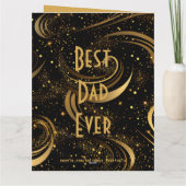 Bladerige wervelingen Modern Script Happy Fathers Kaart (Achterkant)