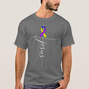 Bladerkanker Bewustmaking Jesus Tricolor Ribbon Gi T-shirt