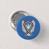 Bladerkanker Buttonnen met engel- Ronde Button 3,2 Cm (Voorkant /achterkant)