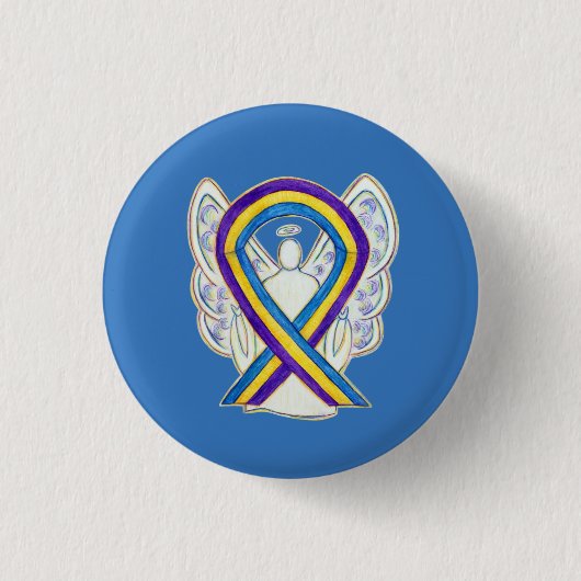 Bladerkanker Buttonnen met engel- Ronde Button 3,2 Cm (Voorkant)