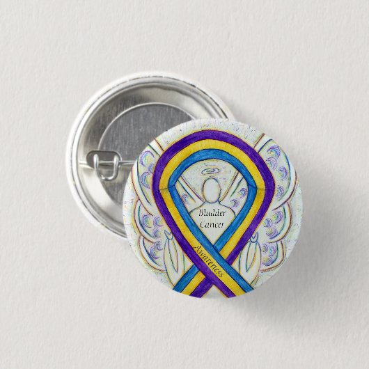 Bladerkanker enenengels lintjes ronde button 3,2 cm (Voorkant /achterkant)