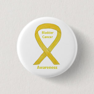 Bladerkanker - Gele bewustwording - Button met lin