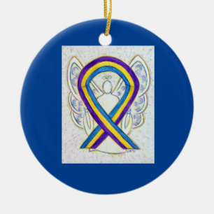 Bladerkanker - Ribbon Angel-siervoorwerpen Keramisch Ornament