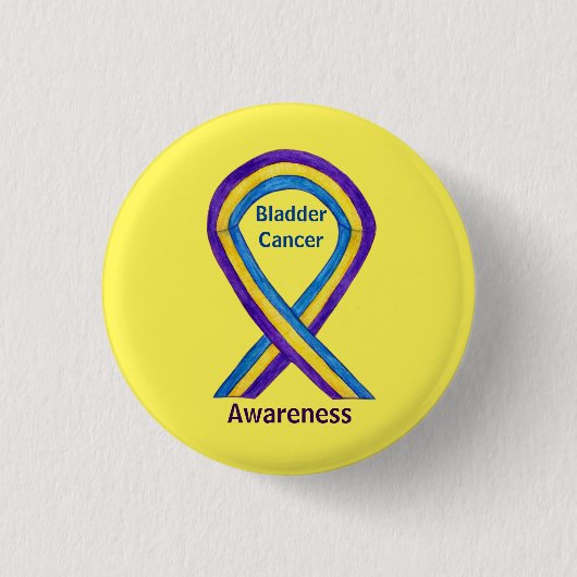 Bladerkanker Stripes Awareness Ribbon Button (Voorkant)