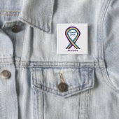 Bladerkanker Stripes Awareness Ribbon Button (In situ)