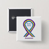 Bladerkanker Stripes Awareness Ribbon Button (Voorkant /achterkant)