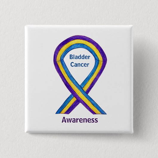 Bladerkanker Stripes Awareness Ribbon Button (Voorkant)