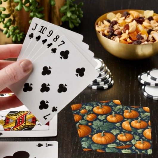 Bladerrijke Pompoen Patch Pokerkaarten