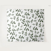 Bladertakken met groene bladeren op wit wandkleed (Voorkant (horizontaal))