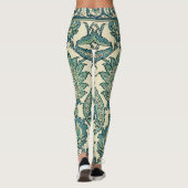 Bladgroen  Arabisch Botanisch Patroon Leggings (Achterkant)