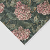 Bladgroen Bord Roze Hydrangea Art Pattern No. 1 Tissuepapier (Detail)