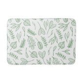 Bladgroen op witte achtergrond badmat (Voorkant)