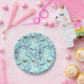 Bladgroen rendier Kerstpatroon Papieren Bordje (Feest)