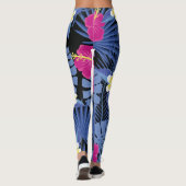 Bladgroen Tropisch Hawaïaans Leggings (Achterkant)