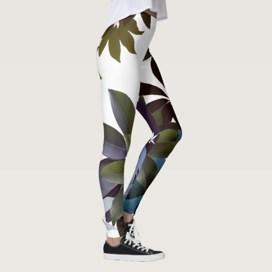 Bladgroen, Tropische bladeren Leggings (Rechts)