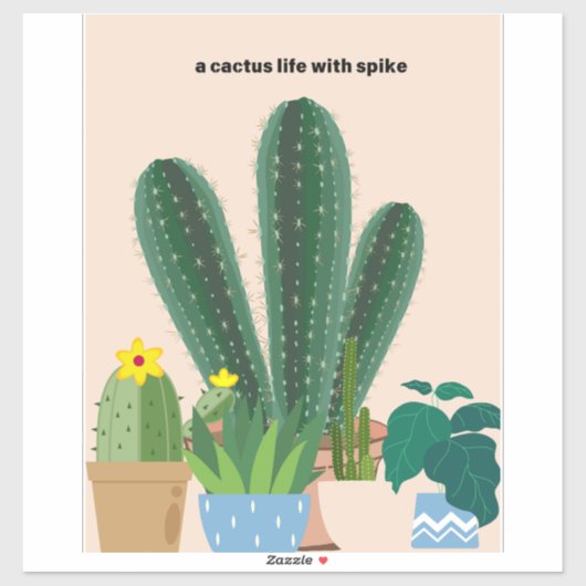 bladgroenachtige cactussen sticker (Vel)
