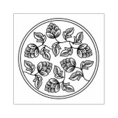 Bladhop Flora in cirkel Rubberstempel (Afrduk)