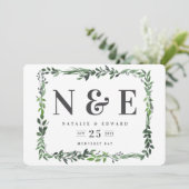 bladig waterverf bloemig bewaar de datum save the date (Staand voorkant)